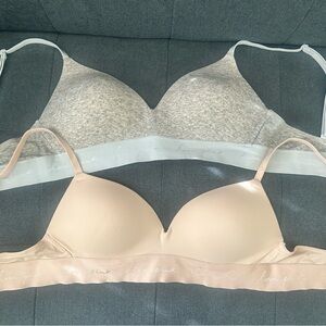 Teen Girls Bra Set of 2 - Gray and Cream Bras